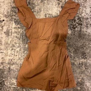 Ruffle sleeve romper